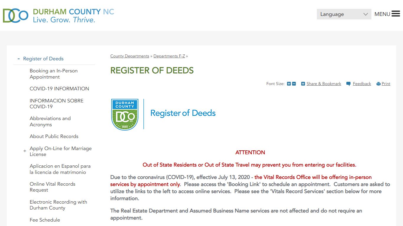 Register of Deeds | Durham County - DCONC